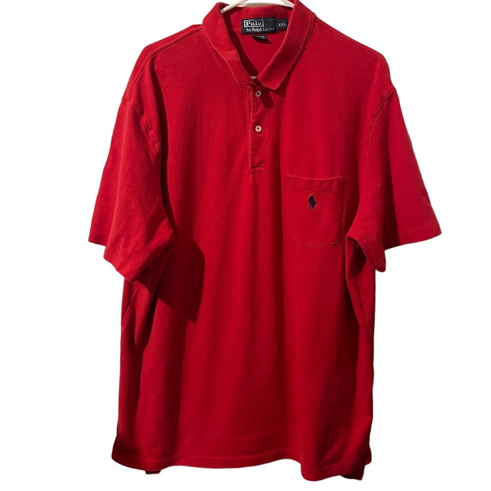 Polo Ralph Lauren Shirt Men 2XL Red Embroidered Pony Solid Lightweight Casual